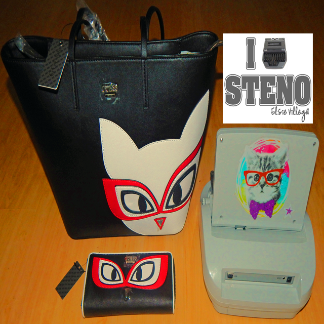 Steno Style Cat With Glasses